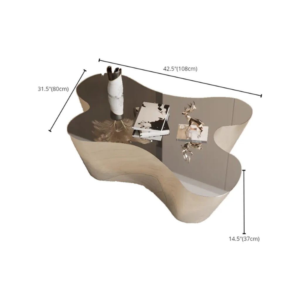 Abstract Modern Metal Mirror Coffee Table
