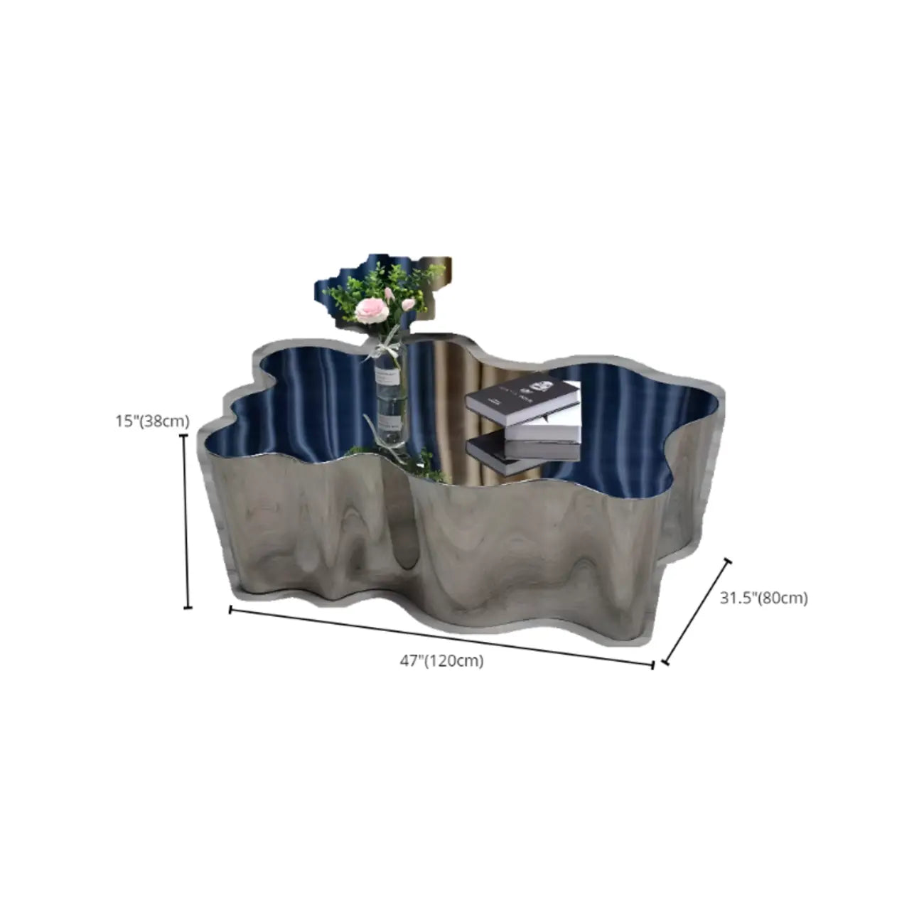 Abstract Modern Metal Mirror Coffee Table