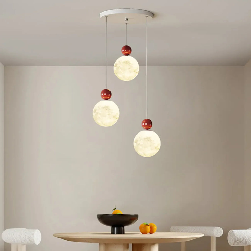 Designer Moon Round Cluster Pendant Light with Beaded Detail for Home Decor