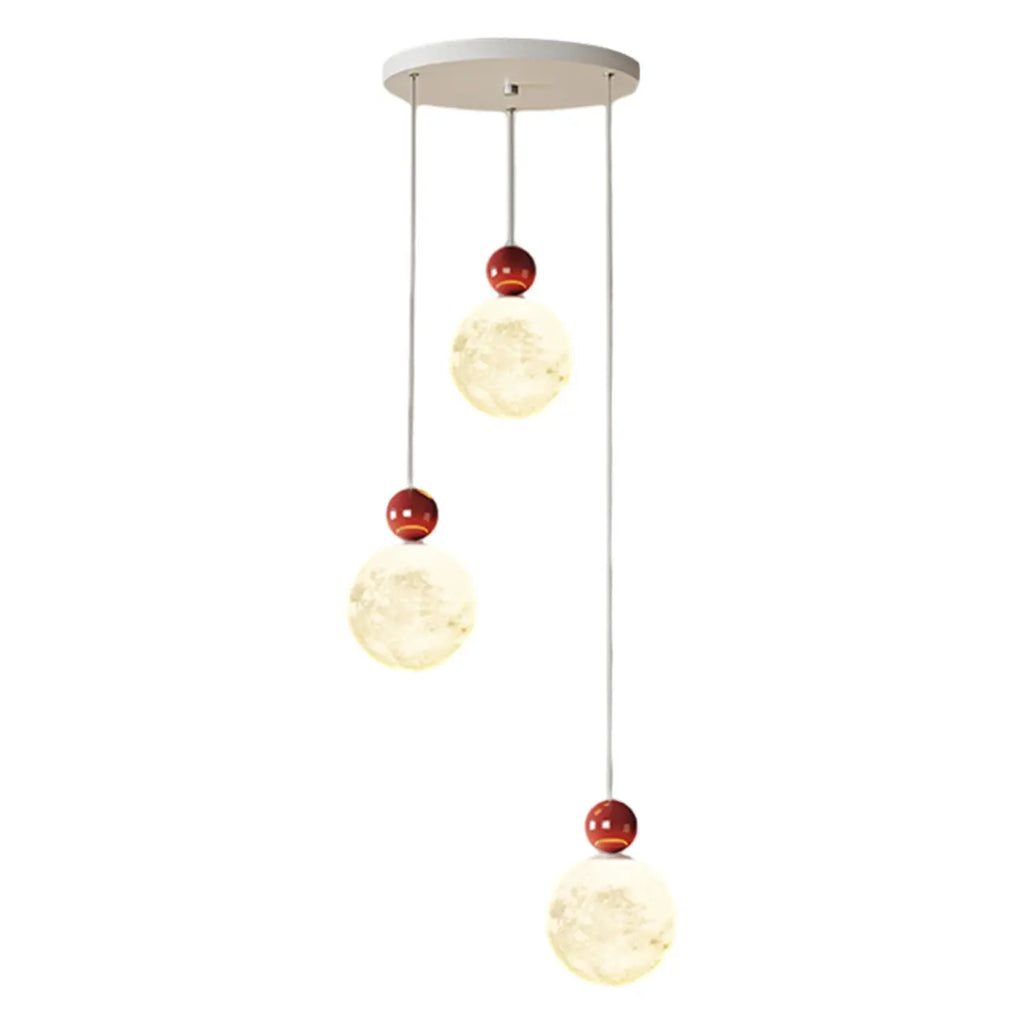 Designer Moon Round Cluster Pendant Light with Beaded Detail for Home Decor