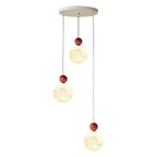 Designer Moon Round Cluster Pendant Light with Beaded Detail for Home Decor