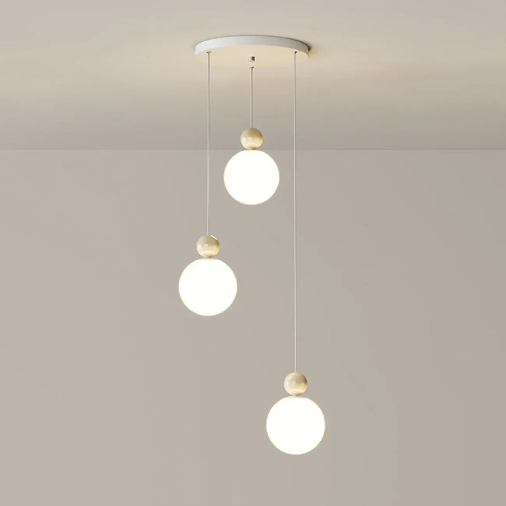 Designer Moon Round Cluster Pendant Light with Beaded Detail for Home Decor