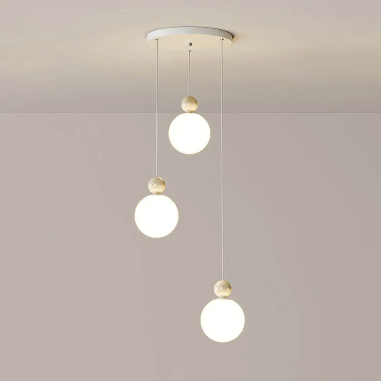 Designer Moon Round Cluster Pendant Light with Beaded Detail for Home Decor