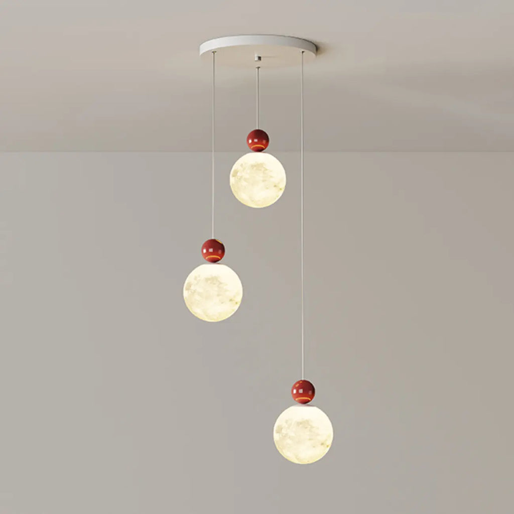 Designer Moon Round Cluster Pendant Light with Beaded Detail for Home Decor