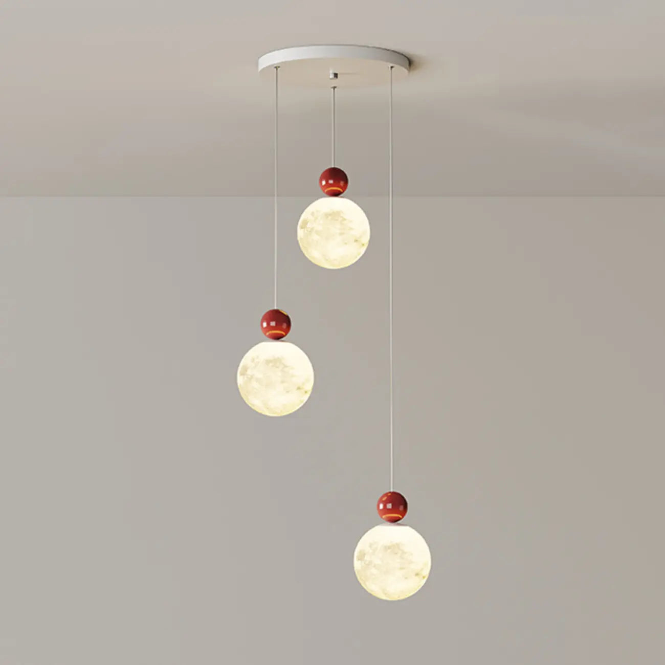 Designer Moon Round Cluster Pendant Light with Beaded Detail for Home Decor