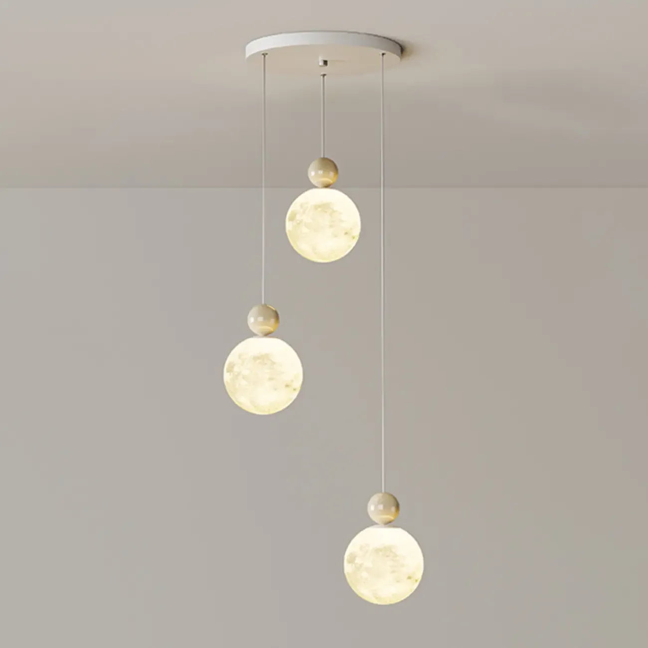 Designer Moon Round Cluster Pendant Light with Beaded Detail for Home Decor