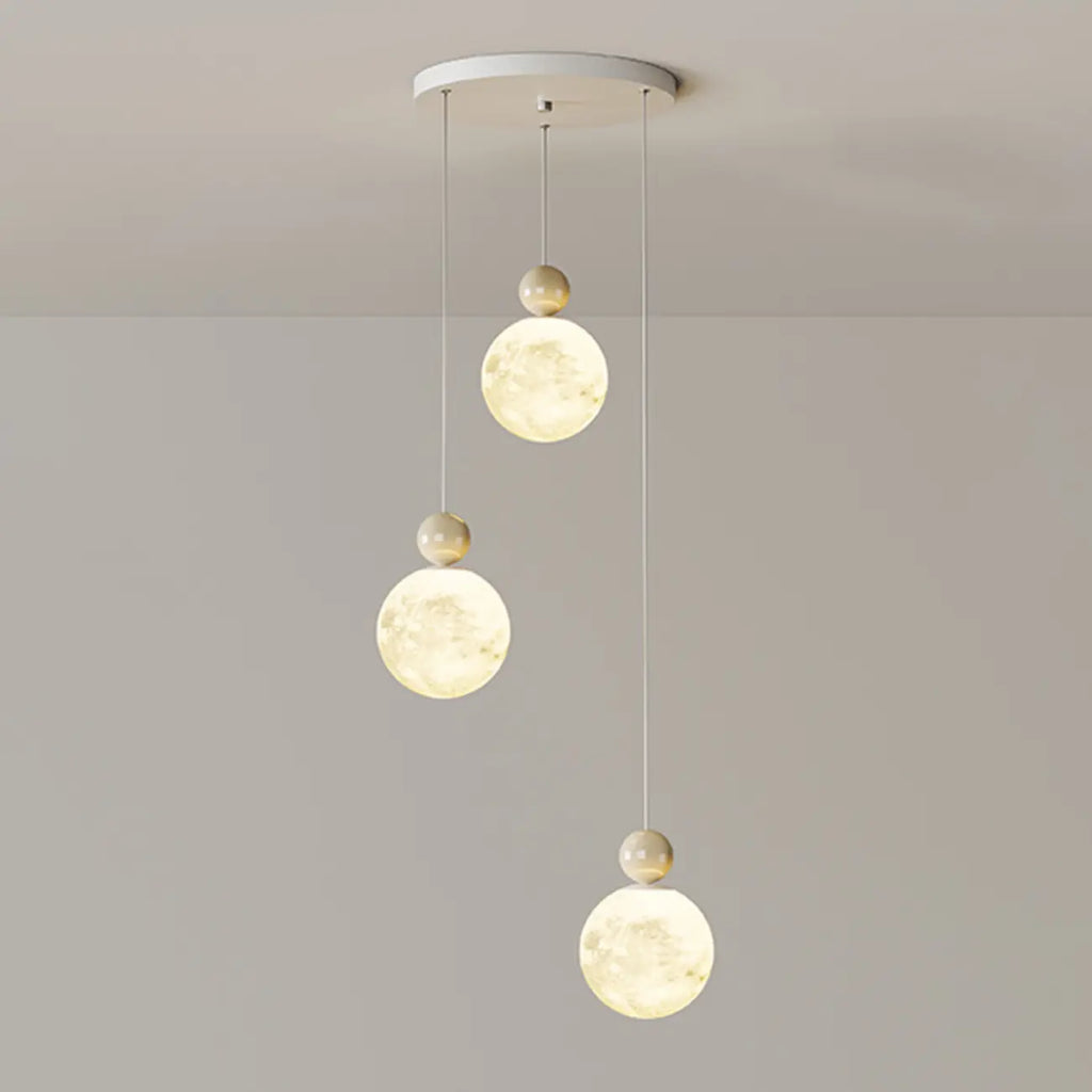 Designer Moon Round Cluster Pendant Light with Beaded Detail for Home Decor