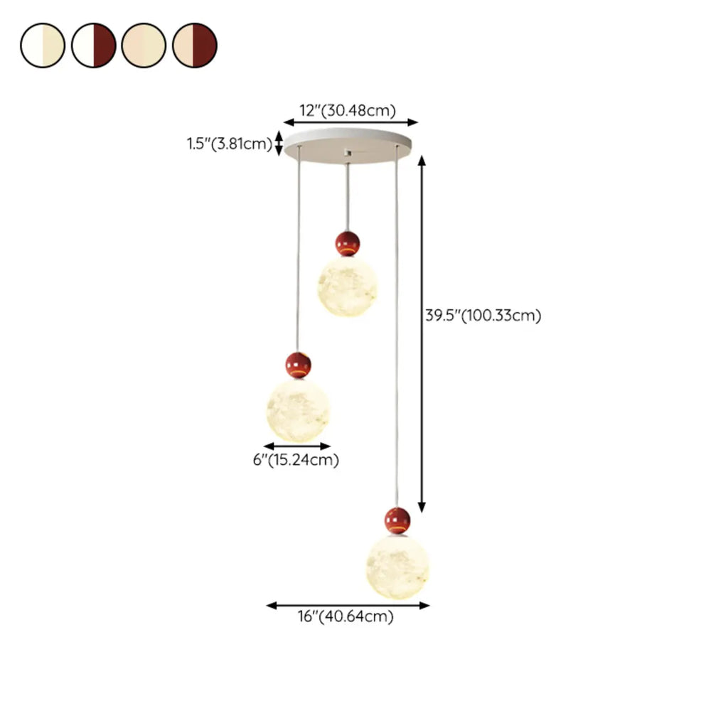 Designer Moon Round Cluster Pendant Light with Beaded Detail for Home Decor