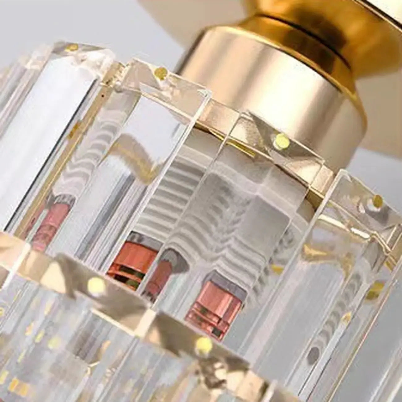 Elegant Clear Crystal Cylinder Pendant Light for Dining Room
