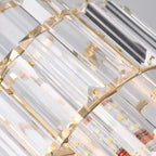 Elegant Clear Crystal Cylinder Pendant Light for Dining Room