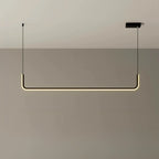 Simple Silica Gel Linear Island Pendant Light in Gold for Kitchen