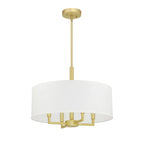 Modern Fabric Drum Chandeliers with Elegant Gold Finish