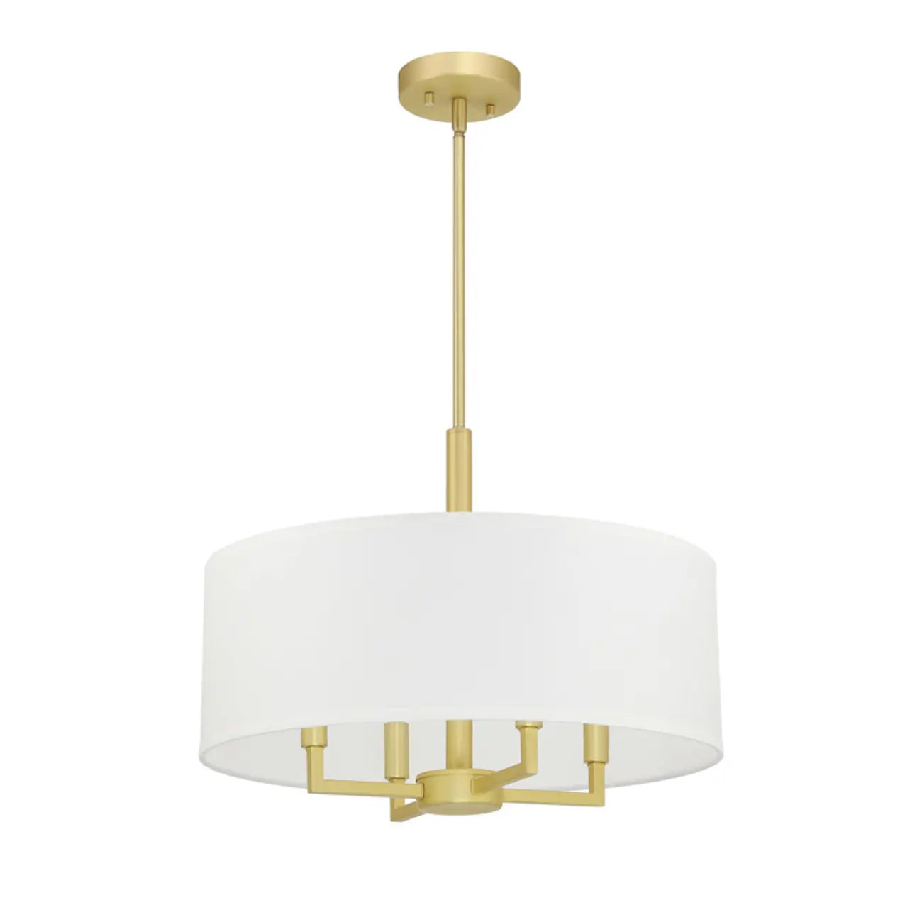 Modern Fabric Drum Chandeliers with Elegant Gold Finish