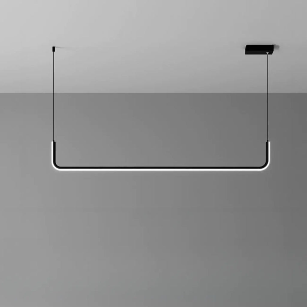 Simple Silica Gel Linear Island Pendant Light in Gold for Kitchen