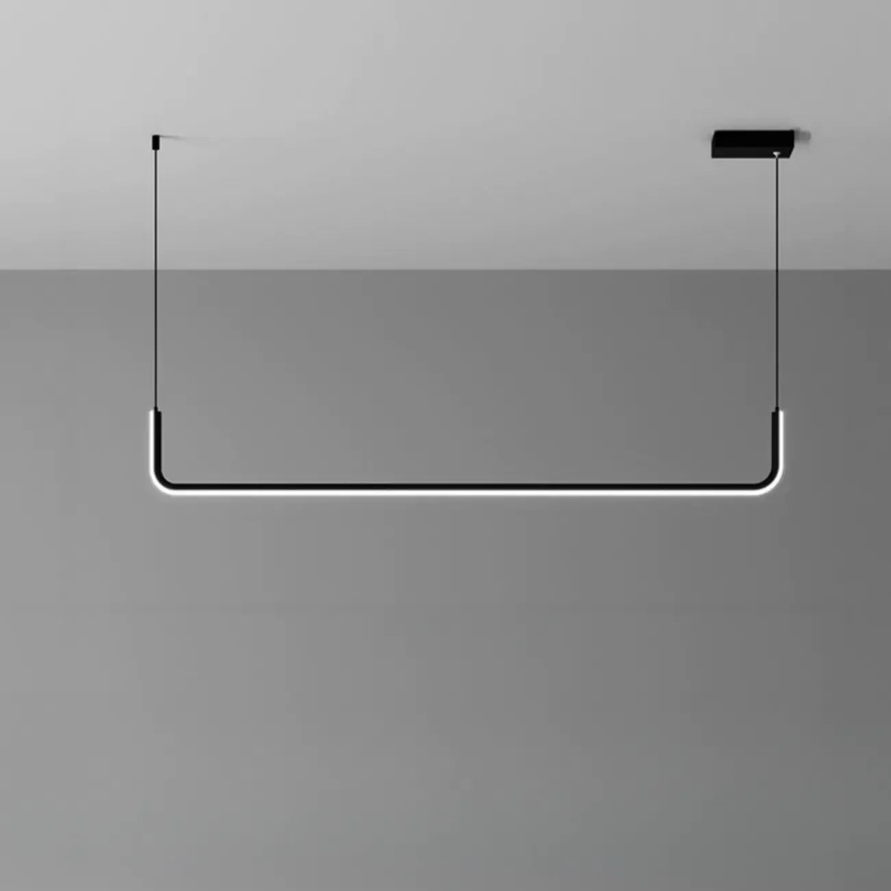 Simple Silica Gel Linear Island Pendant Light in Gold for Kitchen