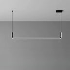 Simple Silica Gel Linear Island Pendant Light in Gold for Kitchen