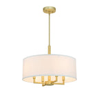 Modern Fabric Drum Chandeliers with Elegant Gold Finish