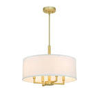 Modern Fabric Drum Chandeliers with Elegant Gold Finish