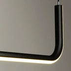 Simple Silica Gel Linear Island Pendant Light in Gold for Kitchen