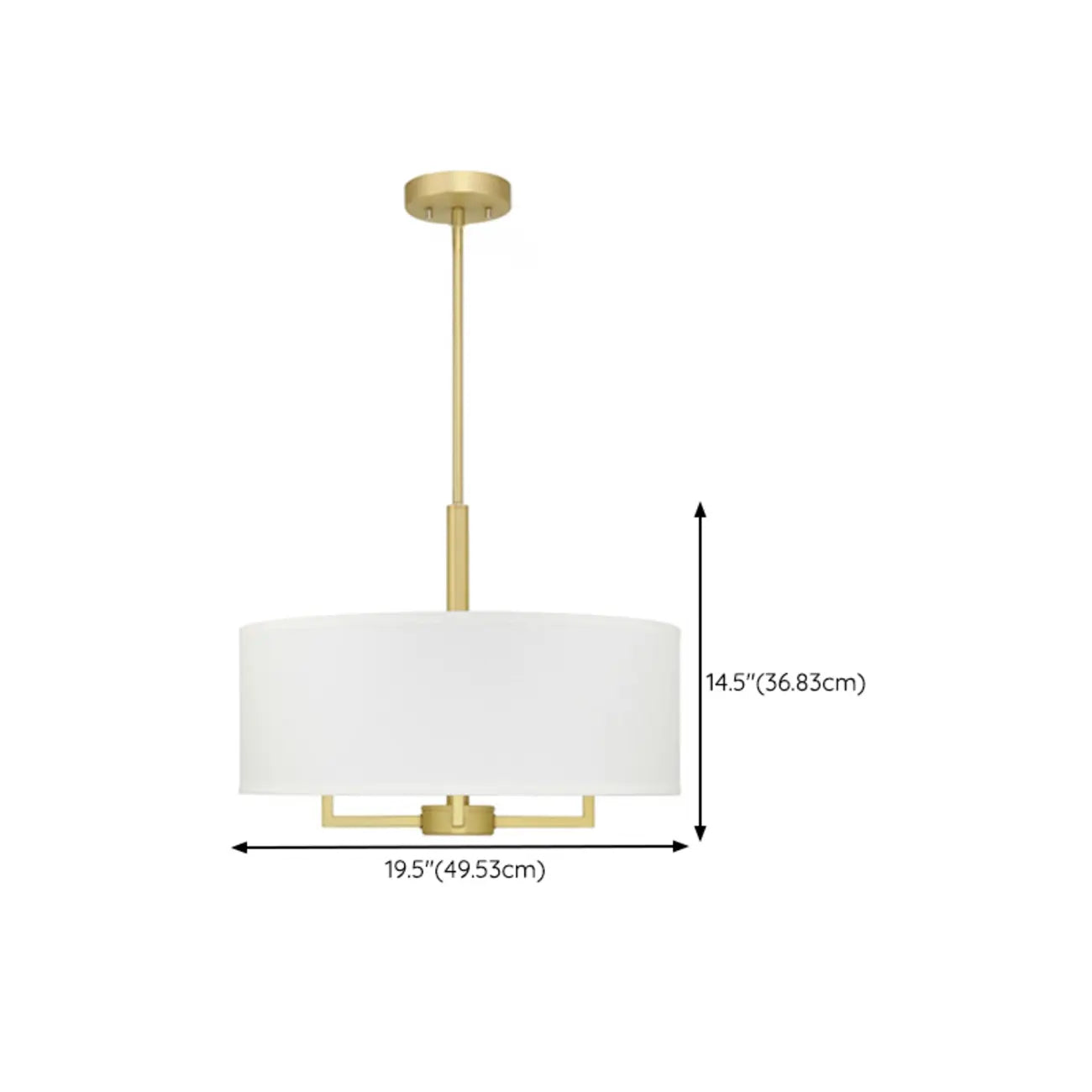 Modern Fabric Drum Chandeliers with Elegant Gold Finish