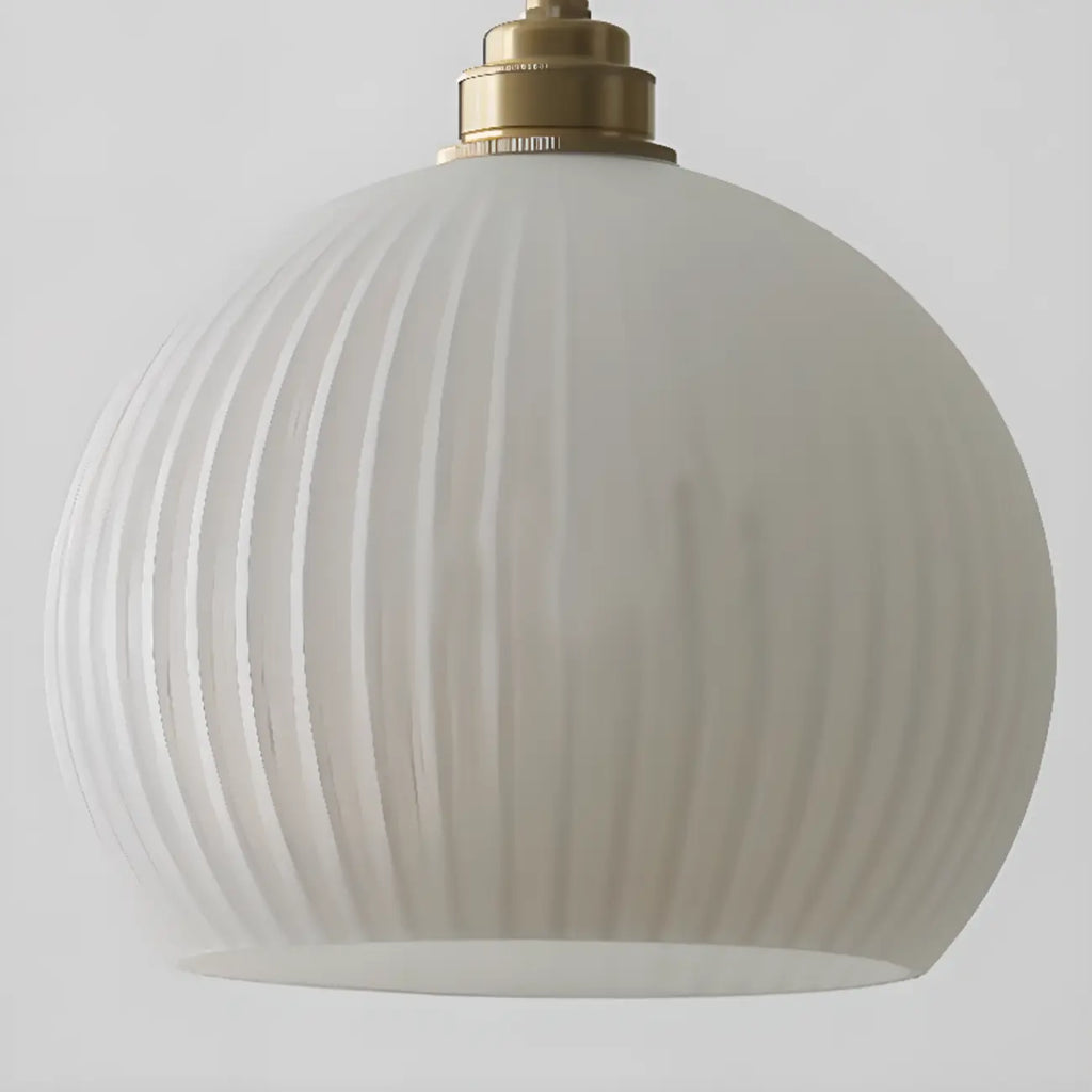 Minimalist White Glass Lantern LED Pendant Lamp for Living Room