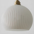 Minimalist White Glass Lantern LED Pendant Lamp for Living Room