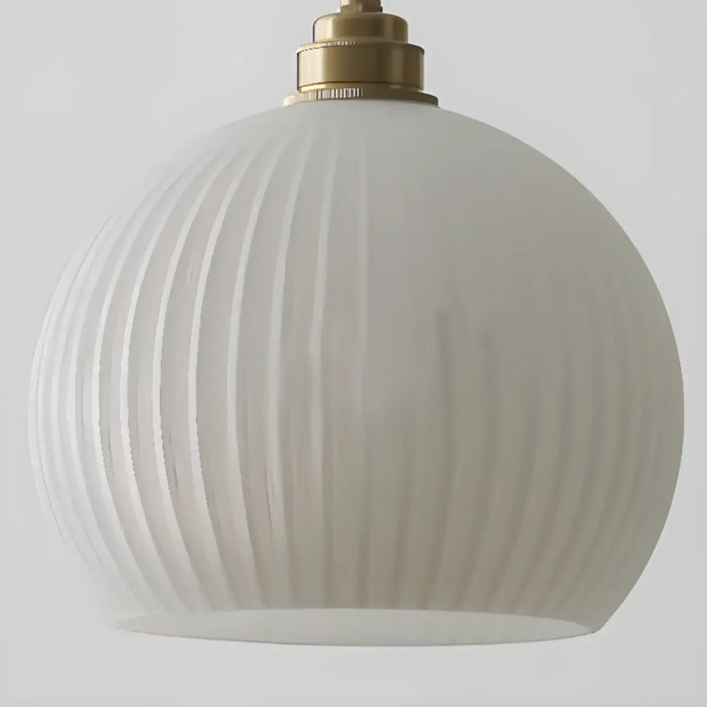 Minimalist White Glass Lantern LED Pendant Lamp for Living Room