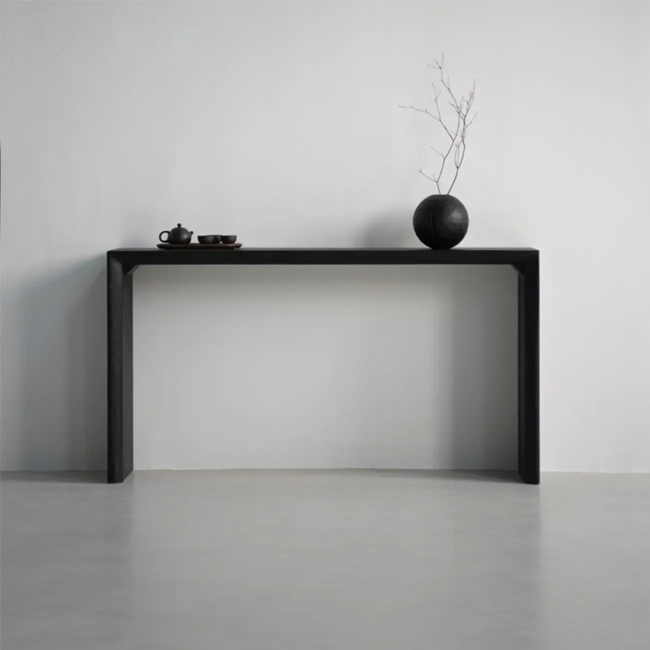 Minimalist Black Wooden Console Table