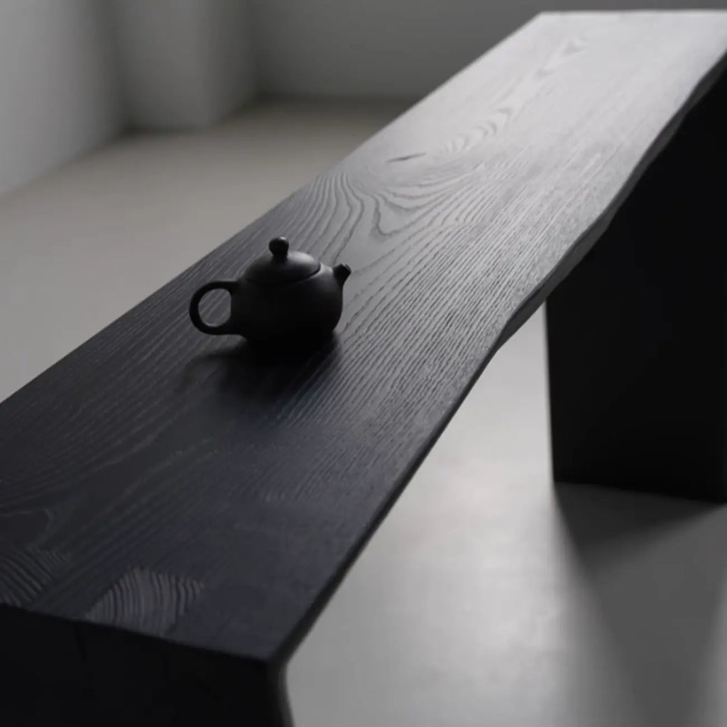 Minimalist Black Wooden Console Table