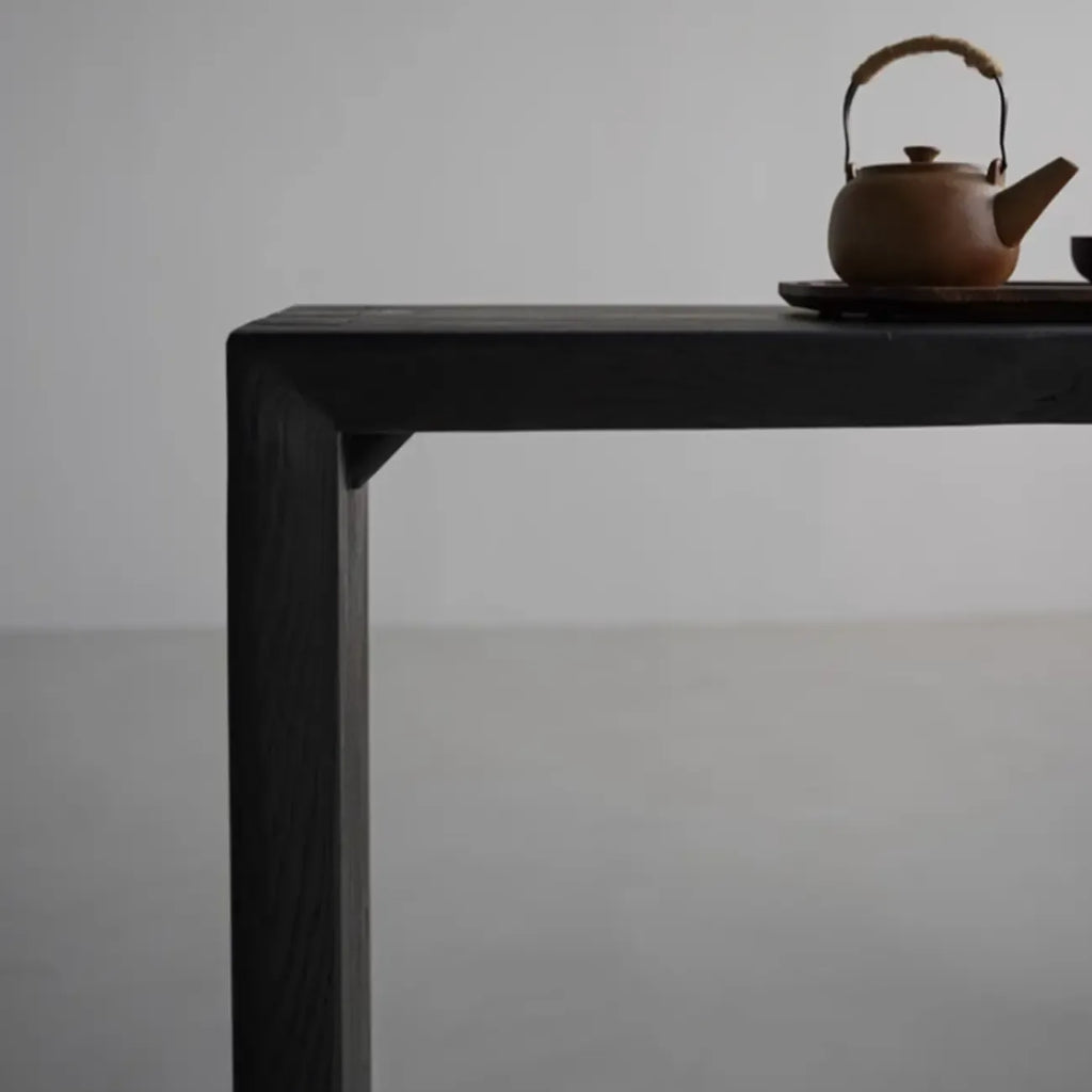Minimalist Black Wooden Console Table