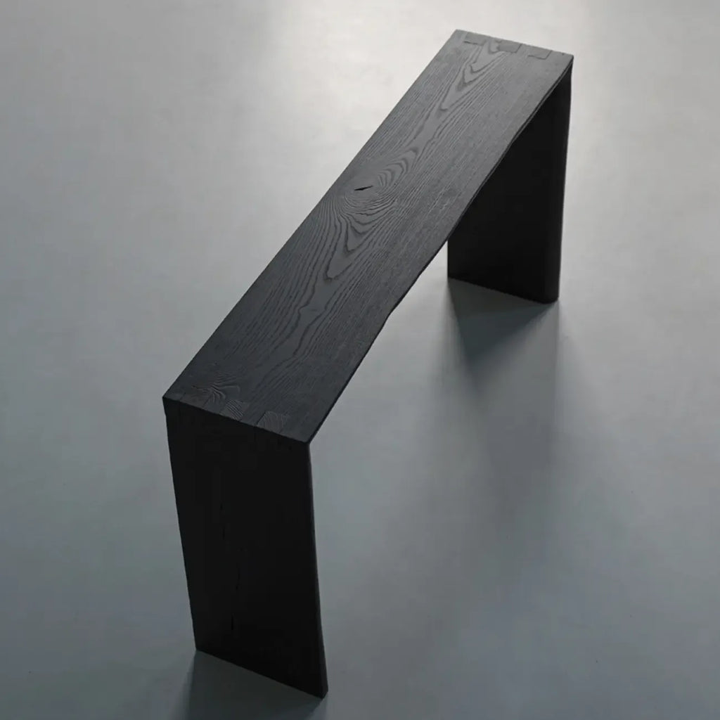 Minimalist Black Wooden Console Table