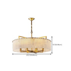Adjustable Round Marble Chandelier with Sheet Lampshade