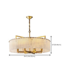 Adjustable Round Marble Chandelier with Sheet Lampshade