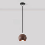 Minimalist Mini Wood Globe Pendant Light for Bedside