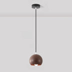Minimalist Mini Wood Globe Pendant Light for Bedside
