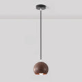 Minimalist Mini Wood Globe Pendant Light for Bedside