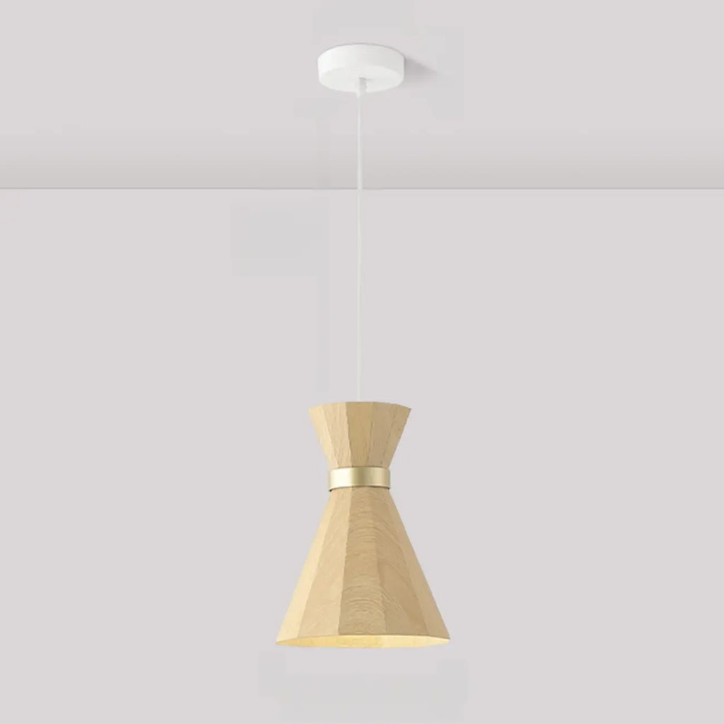 Minimalist Mini Wood Globe Pendant Light for Bedside