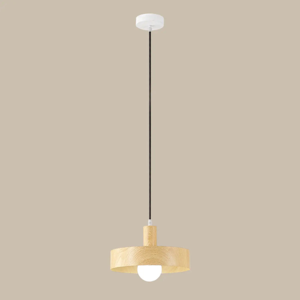 Minimalist Mini Wood Globe Pendant Light for Bedside