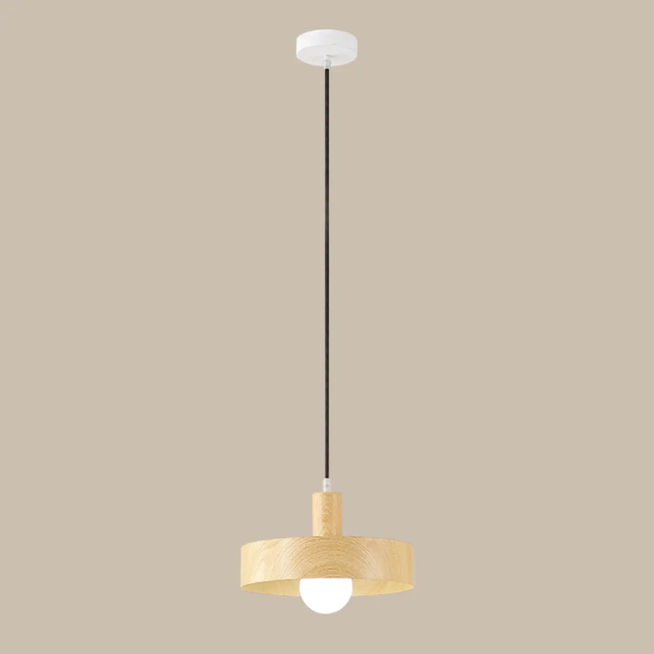 Minimalist Mini Wood Globe Pendant Light for Bedside