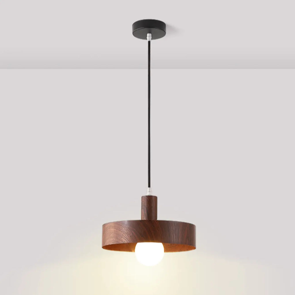 Minimalist Mini Wood Globe Pendant Light for Bedside