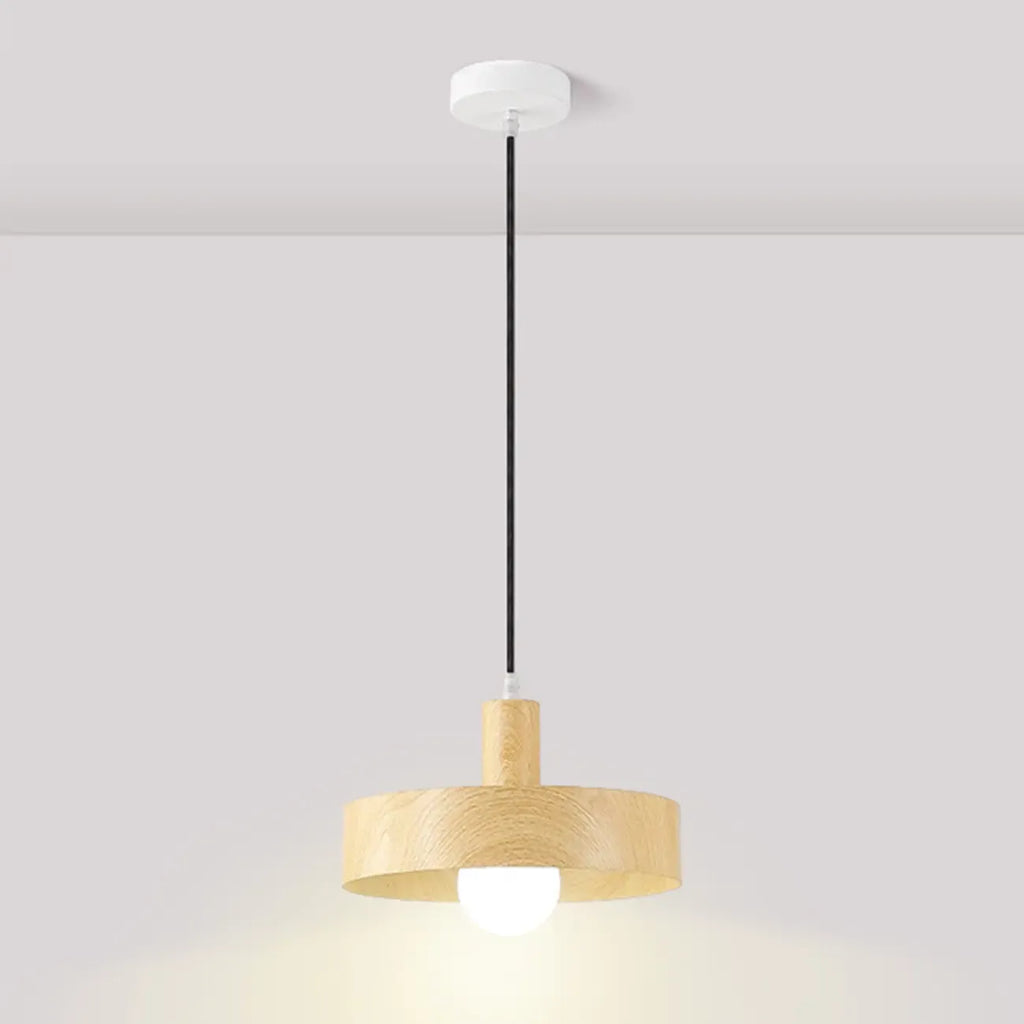 Minimalist Mini Wood Globe Pendant Light for Bedside