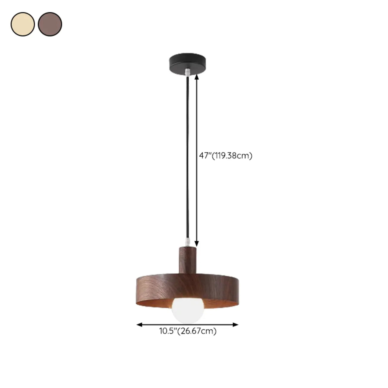 Minimalist Mini Wood Globe Pendant Light for Bedside