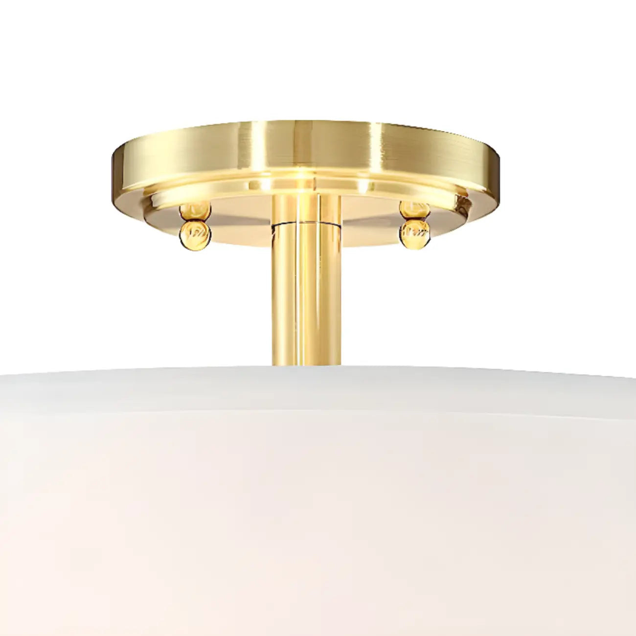 Cylinder Fabric LED Semi Flush Ceiling Light for Living Room