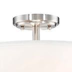 Cylinder Fabric LED Semi Flush Ceiling Light for Living Room