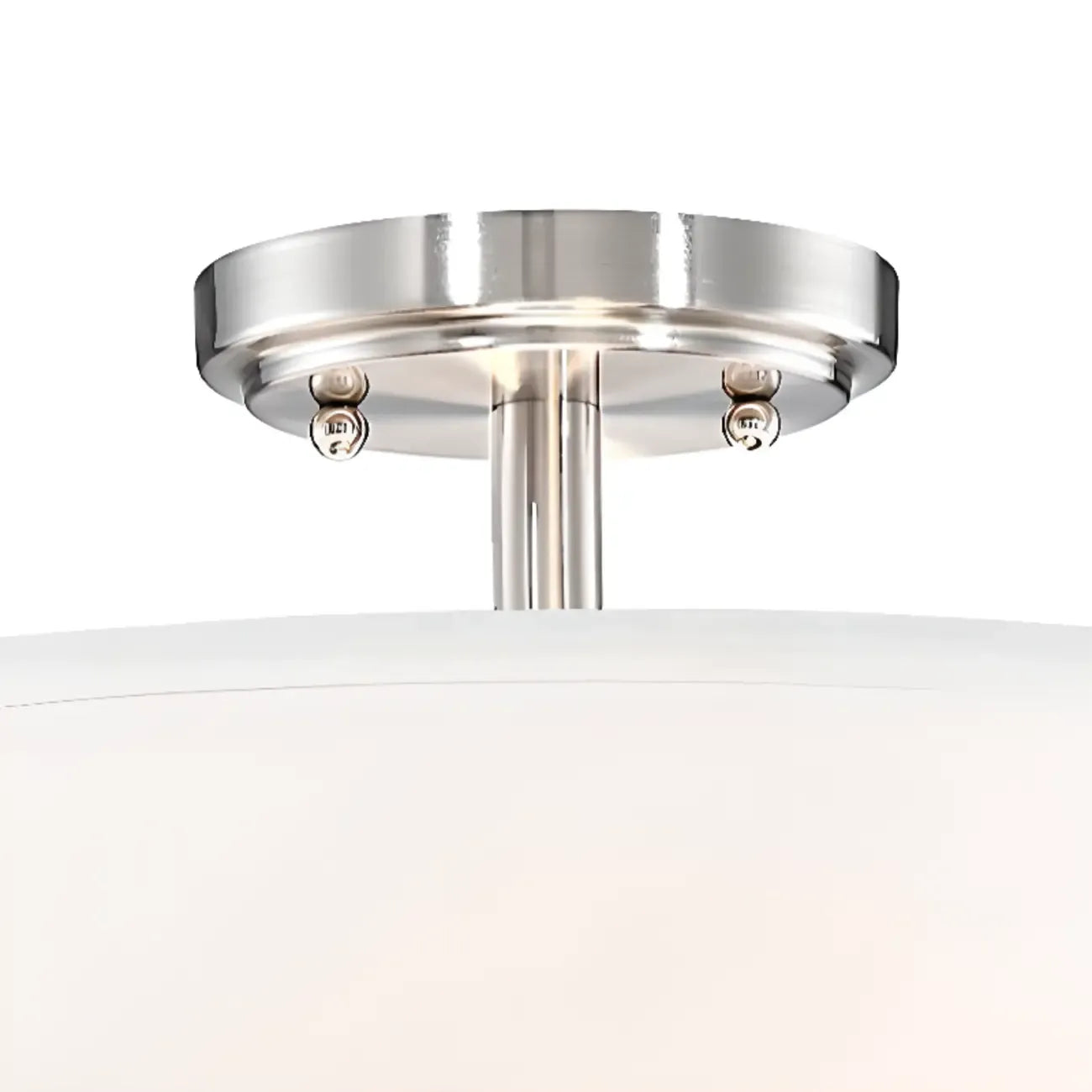 Cylinder Fabric LED Semi Flush Ceiling Light for Living Room