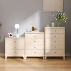 Modern Off-White Wooden Dressers with 5-Drawers for Bedroom