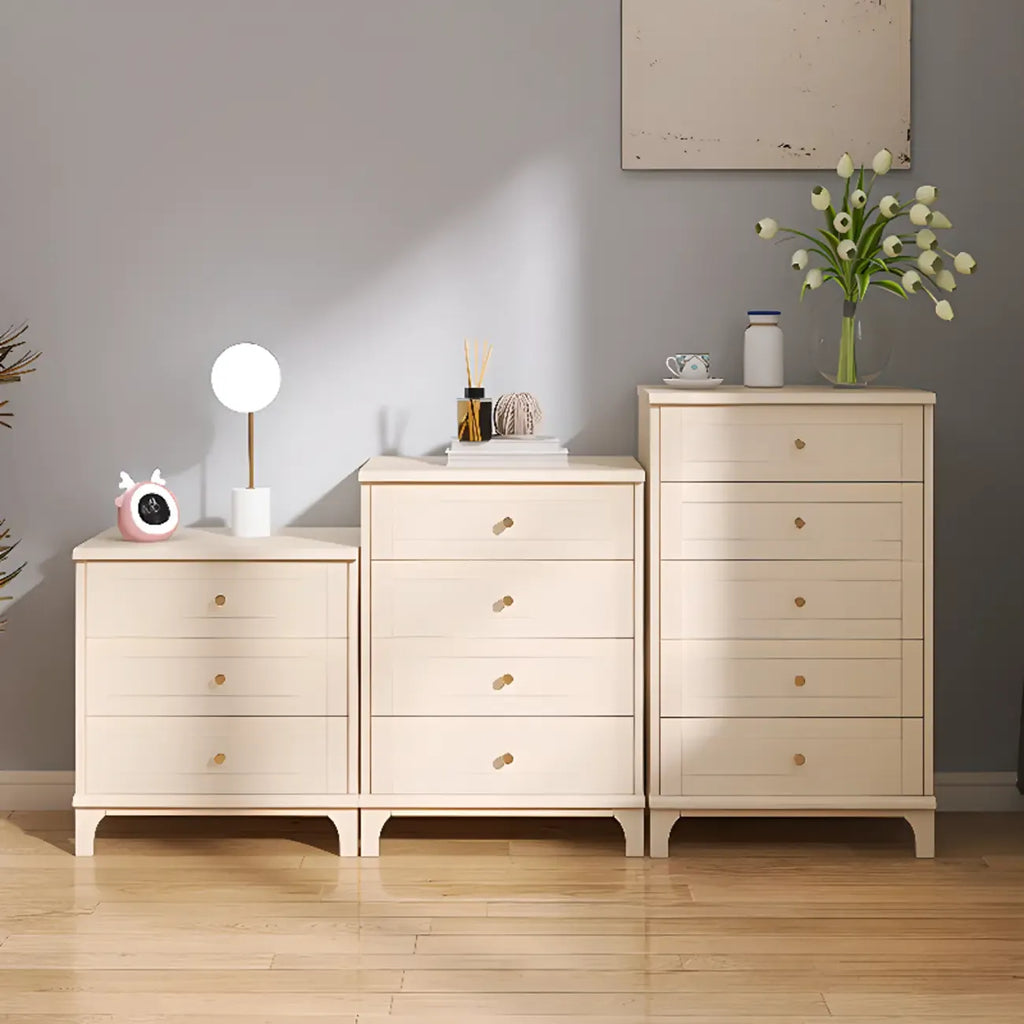 Modern Off-White Wooden Dressers with 5-Drawers for Bedroom
