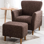 Modern Brown Linen Armchair for Living Room