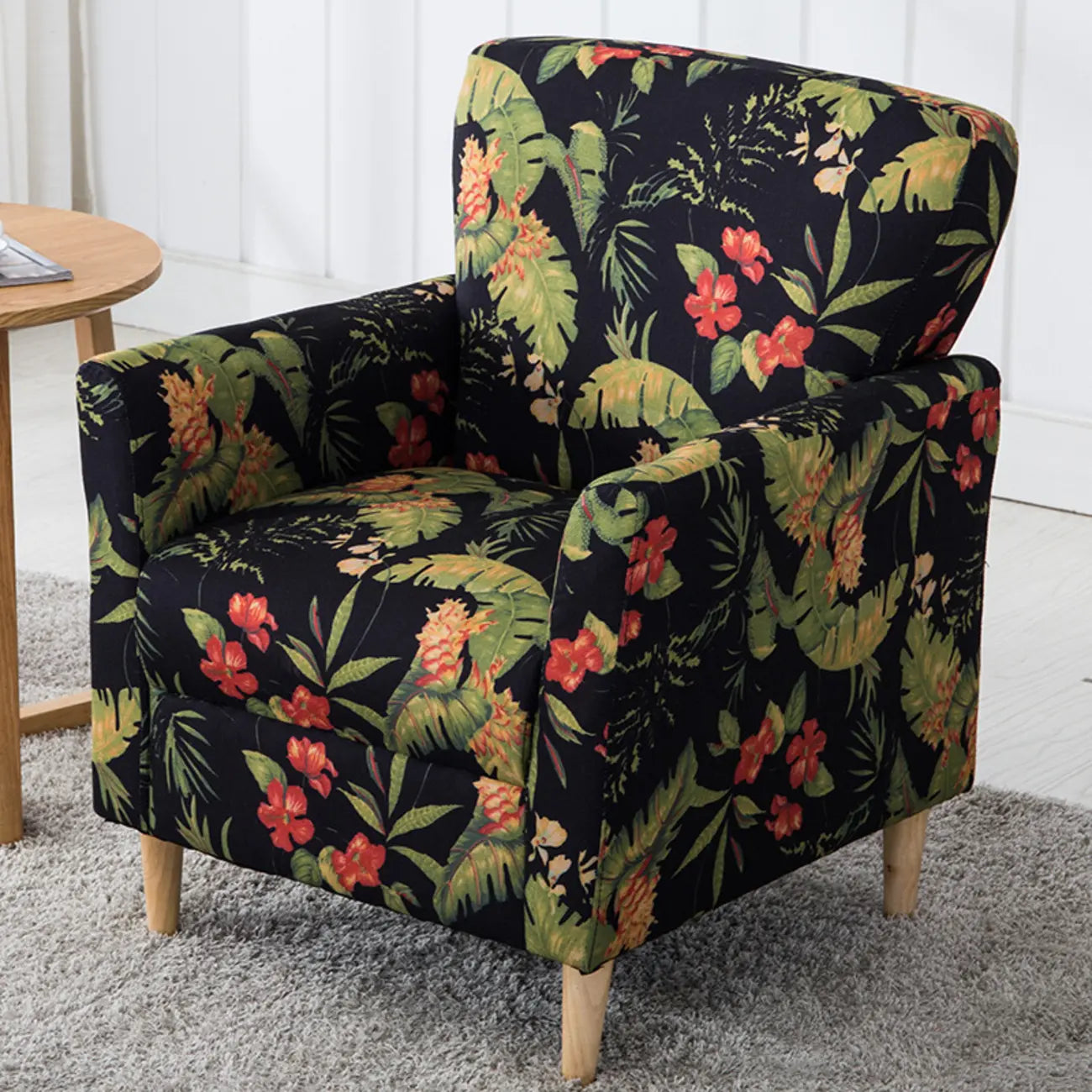 Modern Brown Linen Armchair for Living Room