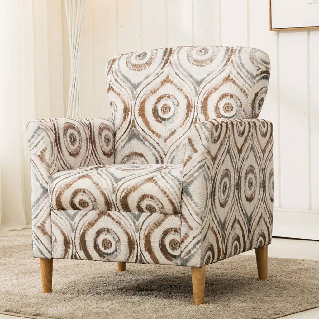 Modern Brown Linen Armchair for Living Room